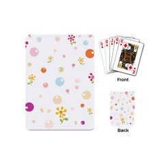 Flower Floral Star Balloon Bubble Playing Cards (mini)  by Mariart