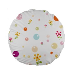 Flower Floral Star Balloon Bubble Standard 15  Premium Round Cushions by Mariart