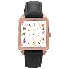 Flower Floral Star Balloon Bubble Rose Gold Leather Watch  by Mariart