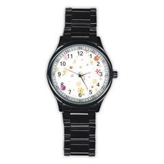 Flower Floral Star Balloon Bubble Stainless Steel Round Watch by Mariart