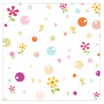 Flower Floral Star Balloon Bubble Large Satin Scarf (Square) Front