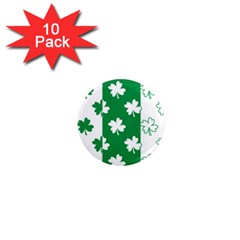 Flower Green Shamrock White 1  Mini Magnet (10 Pack)  by Mariart