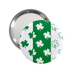 Flower Green Shamrock White 2 25  Handbag Mirrors by Mariart