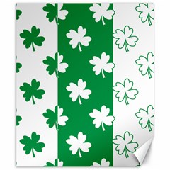 Flower Green Shamrock White Canvas 8  X 10  by Mariart