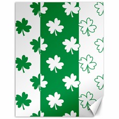 Flower Green Shamrock White Canvas 12  X 16   by Mariart