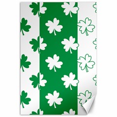 Flower Green Shamrock White Canvas 20  X 30   by Mariart