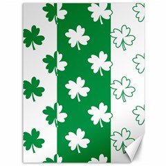 Flower Green Shamrock White Canvas 36  X 48   by Mariart