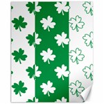 Flower Green Shamrock White Canvas 11  x 14   10.95 x13.48  Canvas - 1