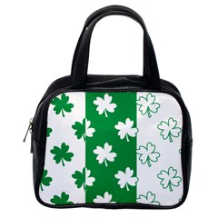 Flower Green Shamrock White Classic Handbags (one Side) by Mariart