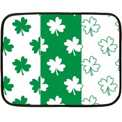 Flower Green Shamrock White Fleece Blanket (mini) by Mariart