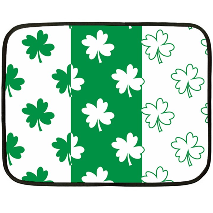 Flower Green Shamrock White Fleece Blanket (Mini)