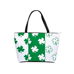 Flower Green Shamrock White Shoulder Handbags by Mariart