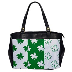 Flower Green Shamrock White Office Handbags by Mariart