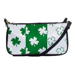 Flower Green Shamrock White Shoulder Clutch Bags by Mariart