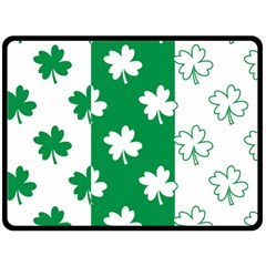 Flower Green Shamrock White Fleece Blanket (large)  by Mariart