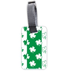 Flower Green Shamrock White Luggage Tags (two Sides) by Mariart