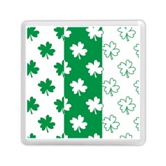 Flower Green Shamrock White Memory Card Reader (square)  by Mariart