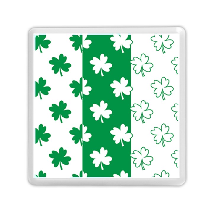 Flower Green Shamrock White Memory Card Reader (Square) 