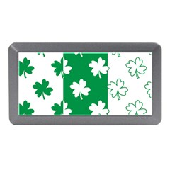 Flower Green Shamrock White Memory Card Reader (mini) by Mariart