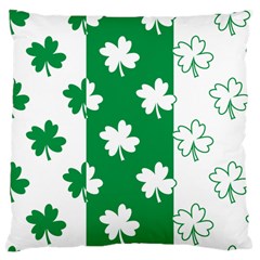 Flower Green Shamrock White Large Cushion Case (one Side) by Mariart