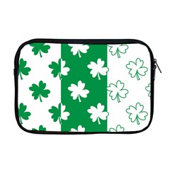 Flower Green Shamrock White Apple Macbook Pro 17  Zipper Case by Mariart