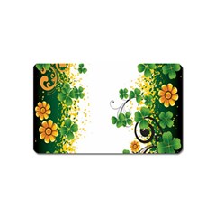 Flower Shamrock Green Gold Magnet (name Card) by Mariart