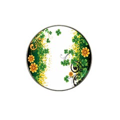 Flower Shamrock Green Gold Hat Clip Ball Marker by Mariart