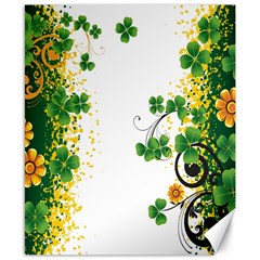 Flower Shamrock Green Gold Canvas 8  X 10  by Mariart