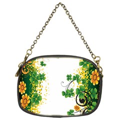 Flower Shamrock Green Gold Chain Purses (one Side)  by Mariart