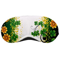 Flower Shamrock Green Gold Sleeping Masks by Mariart