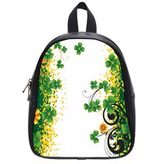 Flower Shamrock Green Gold School Bags (small)  by Mariart