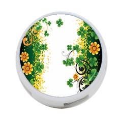 Flower Shamrock Green Gold 4-port Usb Hub (one Side) by Mariart