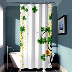 Flower Shamrock Green Gold Shower Curtain 36  X 72  (stall)  by Mariart