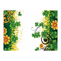 Flower Shamrock Green Gold Double Sided Flano Blanket (mini)  by Mariart