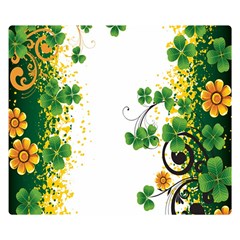 Flower Shamrock Green Gold Double Sided Flano Blanket (small)  by Mariart