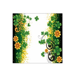 Flower Shamrock Green Gold Satin Bandana Scarf by Mariart