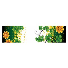 Flower Shamrock Green Gold Satin Scarf (oblong) by Mariart