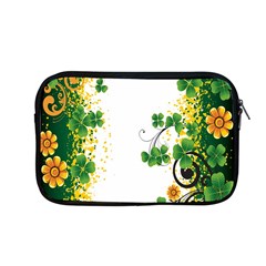 Flower Shamrock Green Gold Apple Macbook Pro 13  Zipper Case by Mariart