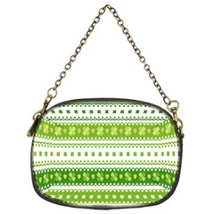 Flower Floral Green Shamrock Chain Purses (one Side)  by Mariart