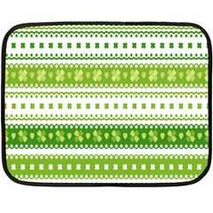 Flower Floral Green Shamrock Fleece Blanket (mini) by Mariart