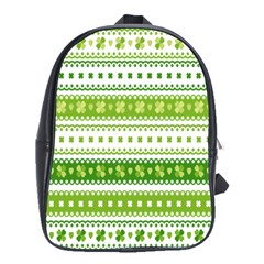 Flower Floral Green Shamrock School Bags(large)  by Mariart