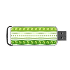 Flower Floral Green Shamrock Portable Usb Flash (one Side) by Mariart