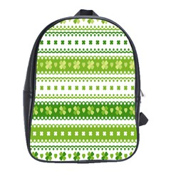 Flower Floral Green Shamrock School Bags (xl)  by Mariart