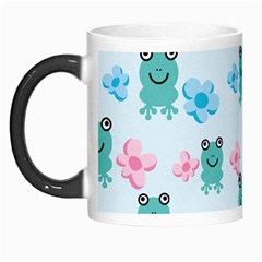 Frog Green Pink Flower Morph Mugs by Mariart