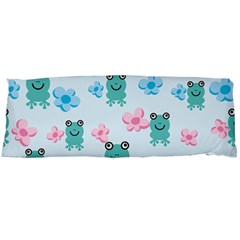 Frog Green Pink Flower Body Pillow Case (dakimakura) by Mariart