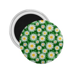 Flower Sunflower Yellow Green Leaf White 2 25  Magnets by Mariart