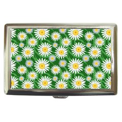 Flower Sunflower Yellow Green Leaf White Cigarette Money Cases by Mariart