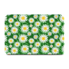 Flower Sunflower Yellow Green Leaf White Plate Mats by Mariart