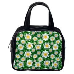 Flower Sunflower Yellow Green Leaf White Classic Handbags (one Side) by Mariart