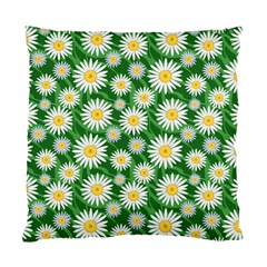 Flower Sunflower Yellow Green Leaf White Standard Cushion Case (two Sides) by Mariart